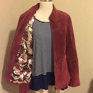 Women's Suede Jacket in Rich Burgundy